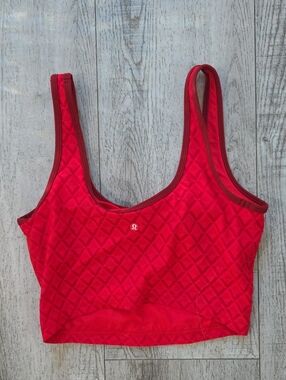 lululemon athletica Red Quilted-Texture Scoop Sports Bra